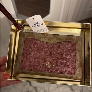 Coach Classic Logo Wristlet with Pocket